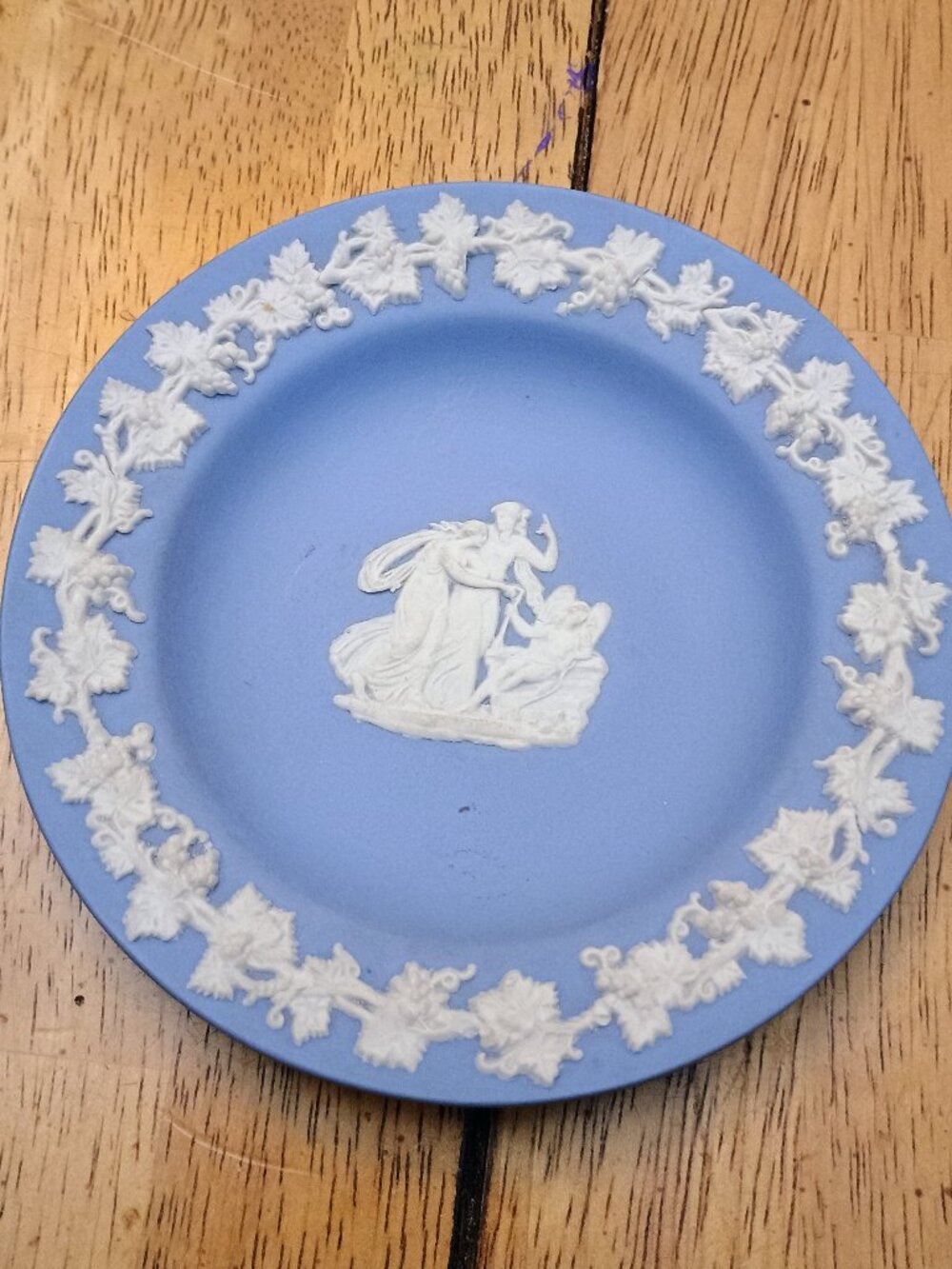 Wedgwood Blue Jasperware 4.5” Round Trinket Dish,
